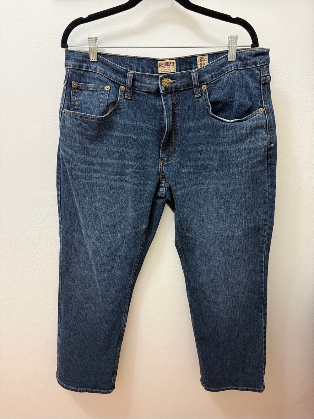 Redhead Men's Dark Blue Straight-Leg Jeans